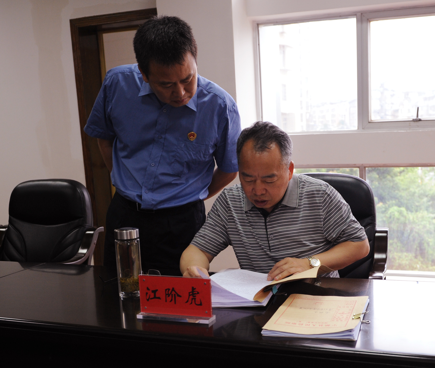 赣州市人民检察院检察长江阶虎到宁都县人民检察院调研